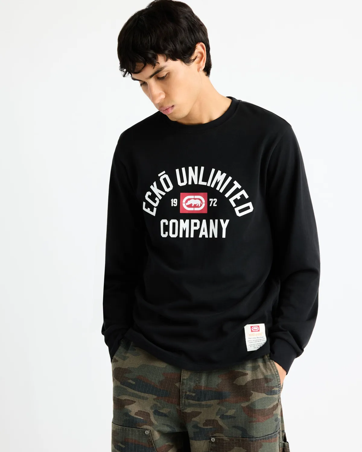 Ecko Red Classic Arch Long Sleeve Tee bluză bumbac