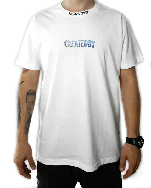 Createdby What is Art tricou alb box fit bumbac