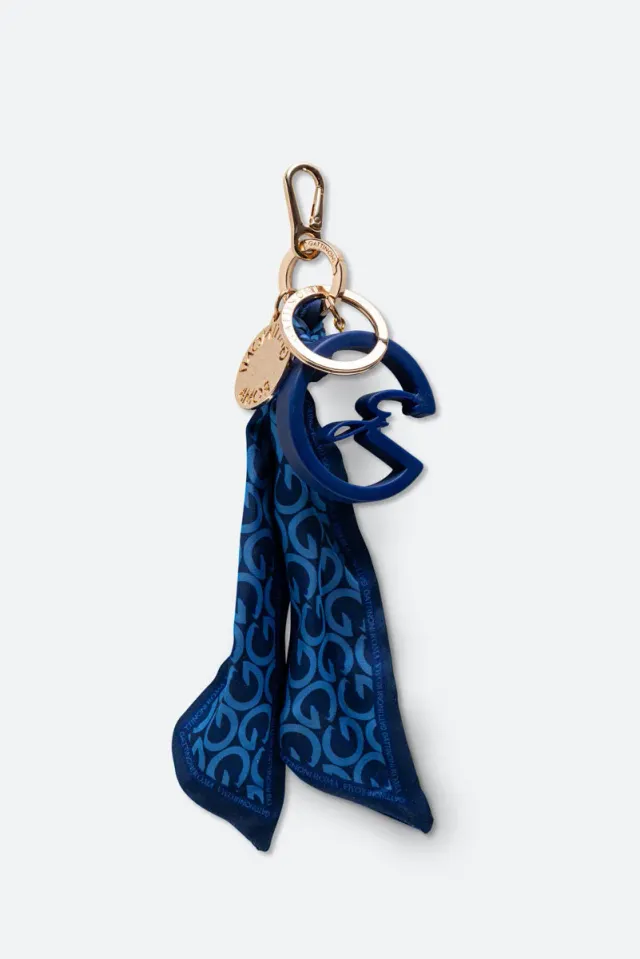 Gattinoni Plastic Charm breloc albastru monogram 8 cm
