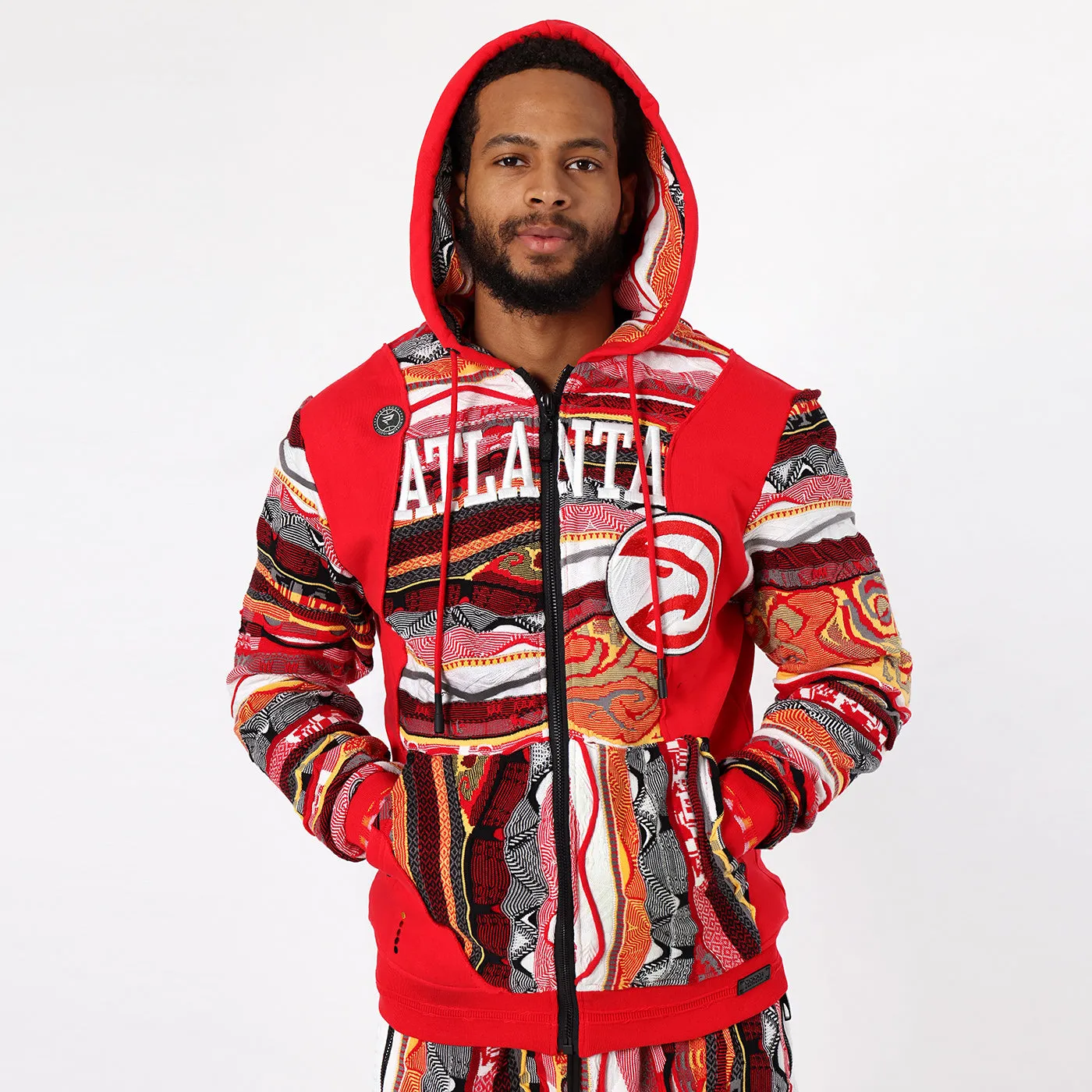 COOGI X NBA X Protege Atlanta Hawks hanorac cu fermoar roșu