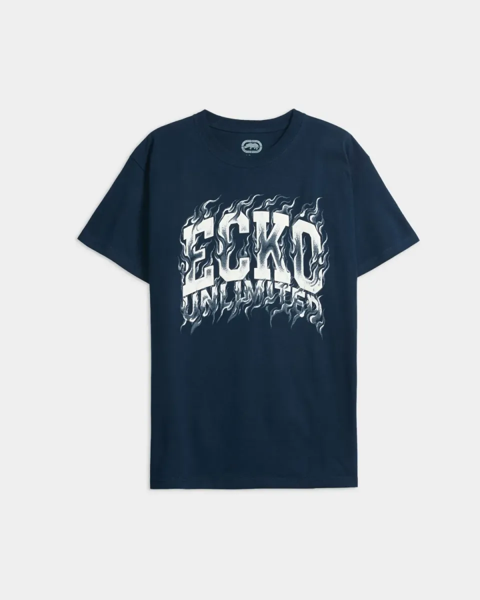 Ecko Red Blaze Core tricou bumbac clasic cu flacari