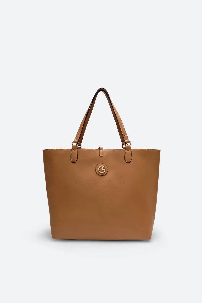 Gattinoni Teodosia Reversible geanta umar bej 34 cm