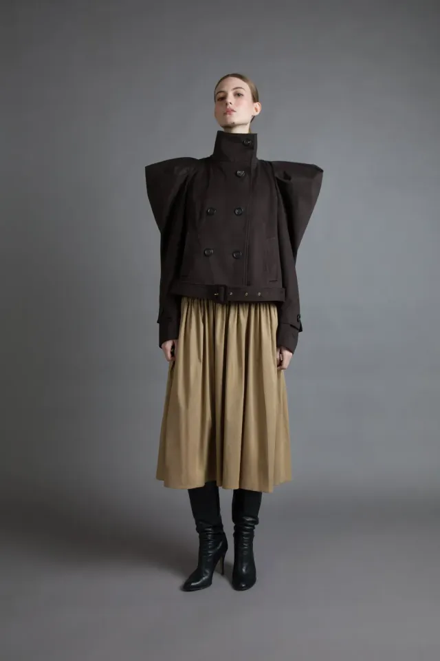 Gattinoni Trench Scurt trenci dama gabardina bumbac
