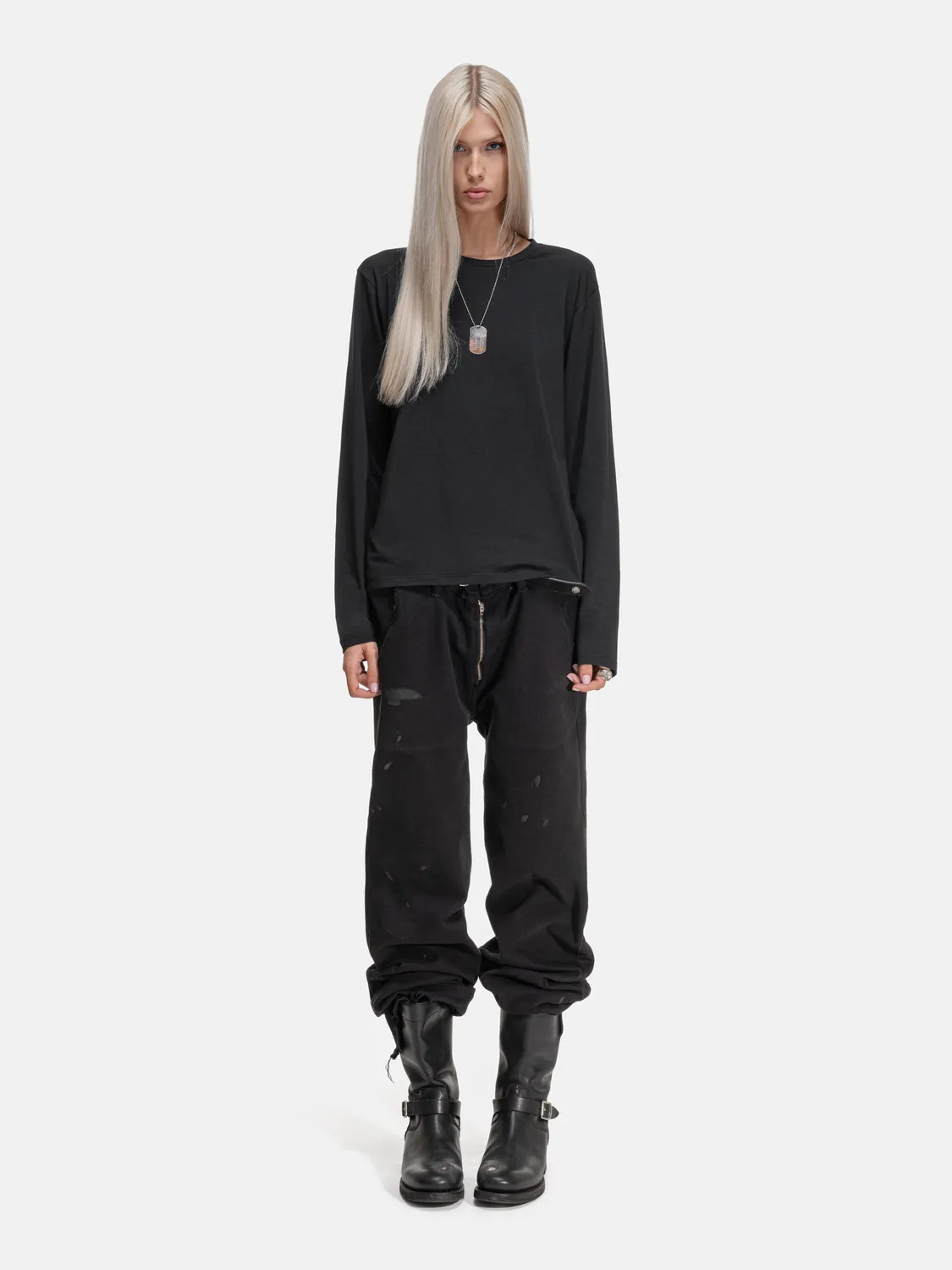 Enrage Daily Longsleeve bluză negru modal slim