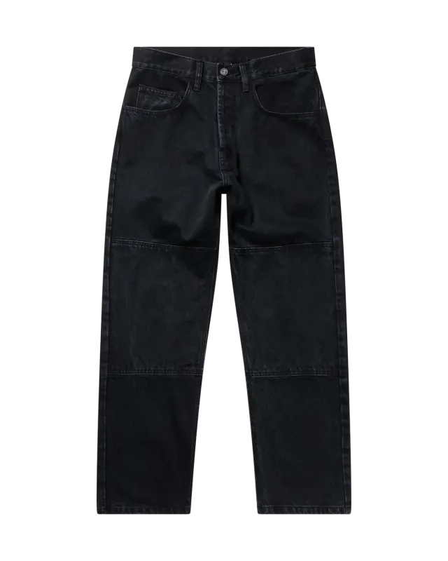 No Problemo Double Knee blugi negri denim