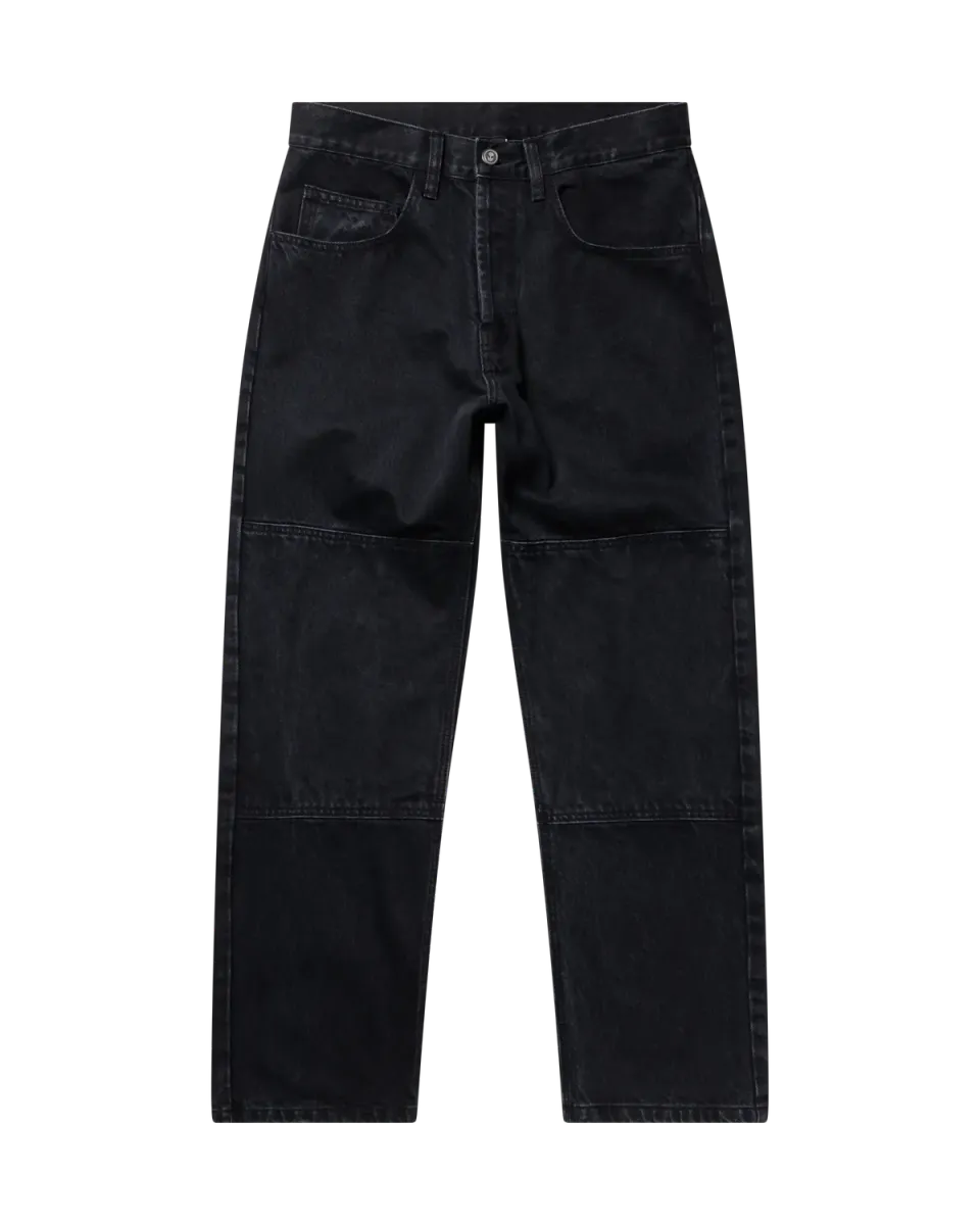 No Problemo Double Knee blugi negri denim