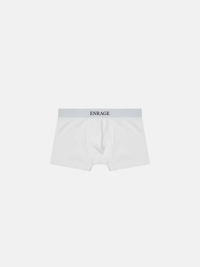 Enrage Boxers chiloti albi bumbac elastan