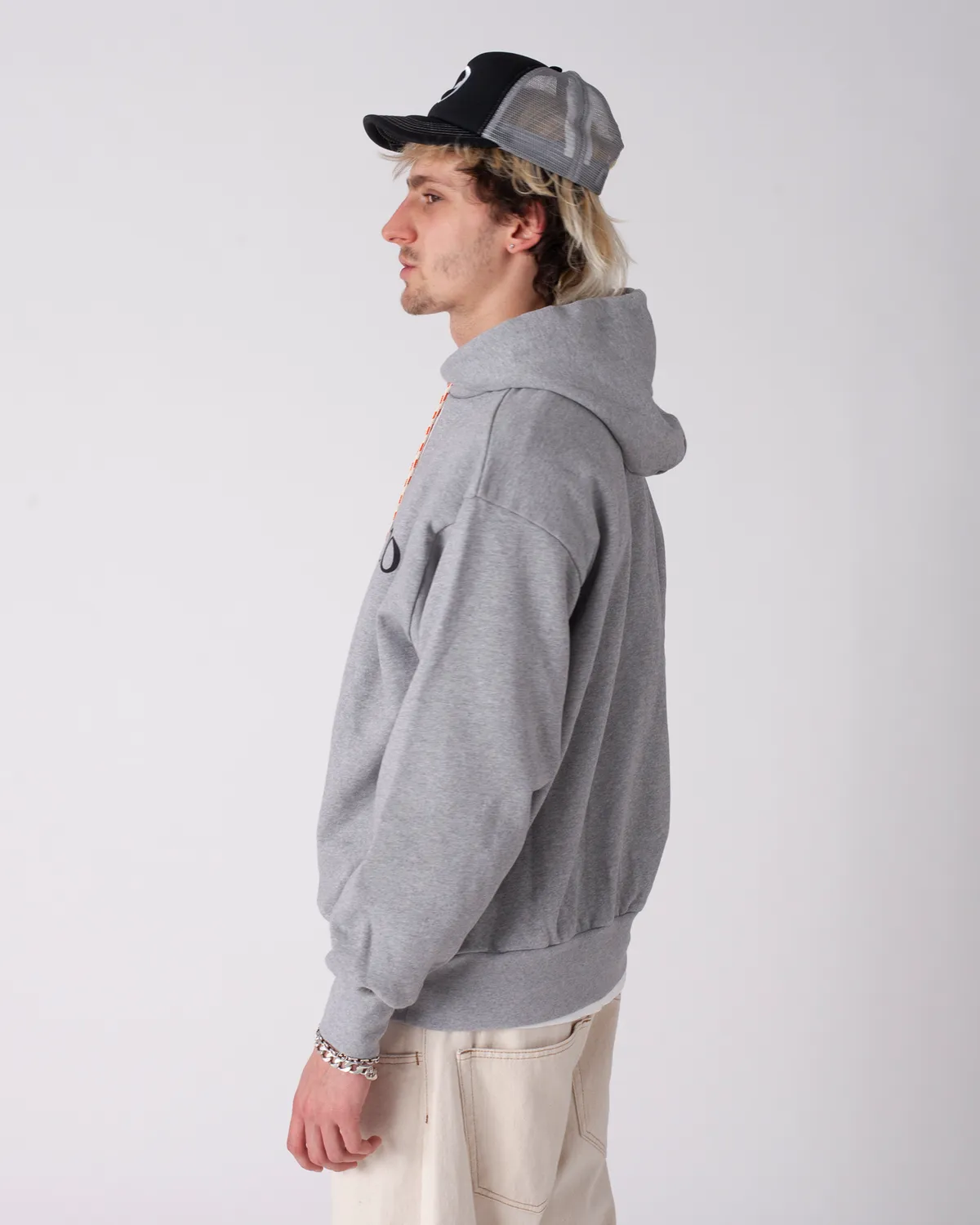 No Problemo Hoodie hanorac gri marl bumbac