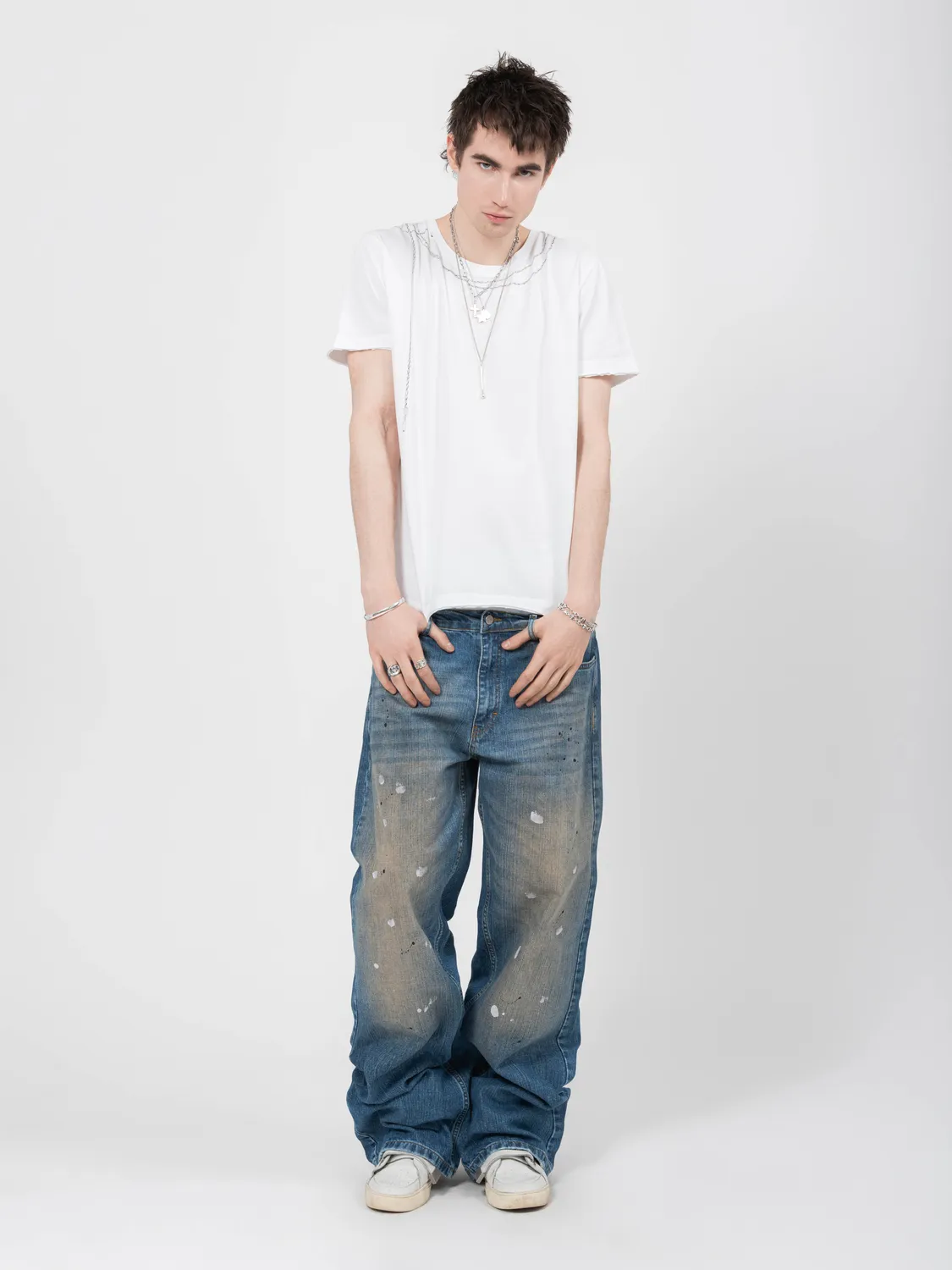 Enrage Tricou Round Neck Alb Bumbac Wired