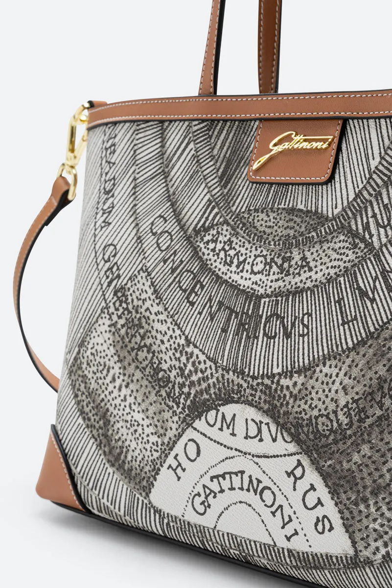 Gattinoni Lady Ink Sepia crossbody patrata PVC compacta
