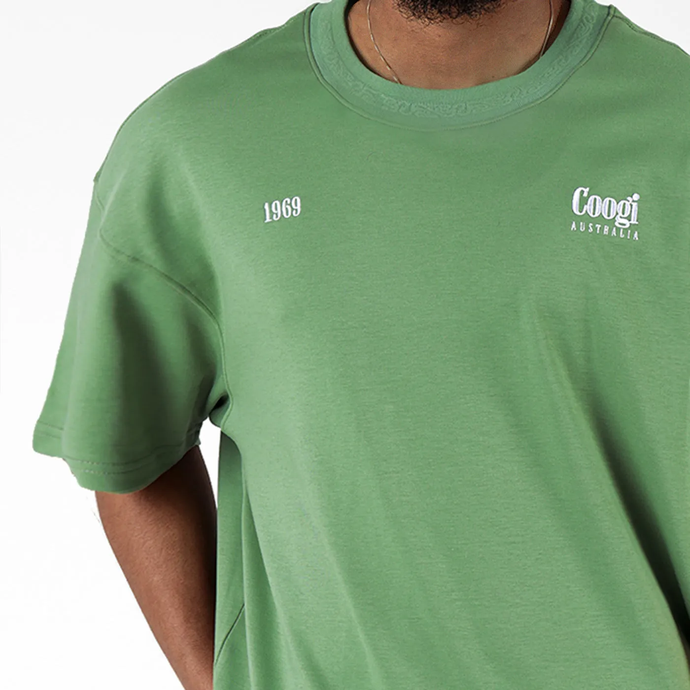 COOGI Mask Tee tricou oversized verde bumbac