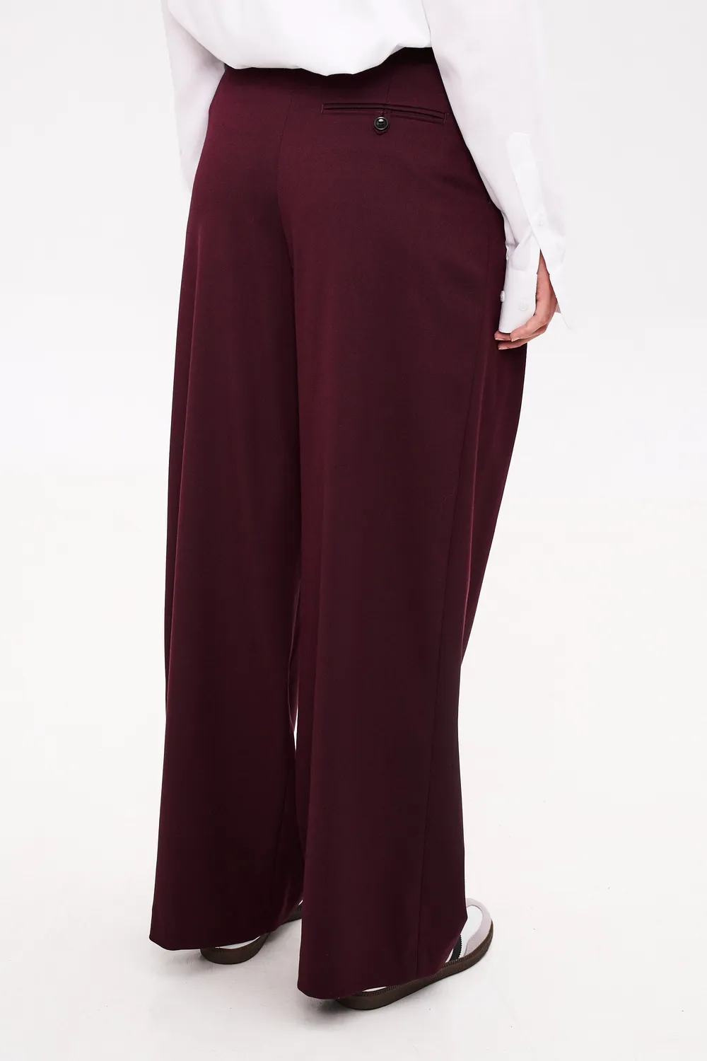 Dualitae Manon pantaloni burgundy viscoza 109 cm