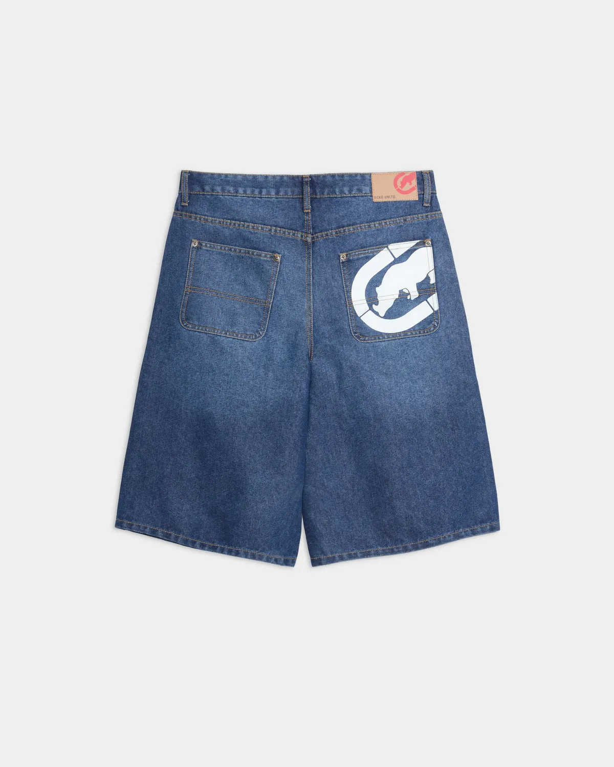 Ecko Red Denim Shorts pantaloni scurti denim largi