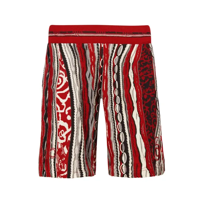 COOGI Red-Black pantaloni scurti rosii din bumbac