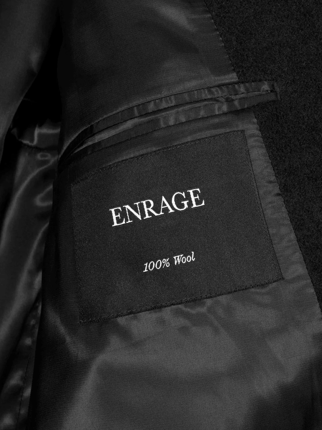 Enrage Lazy Coat palton negru lana