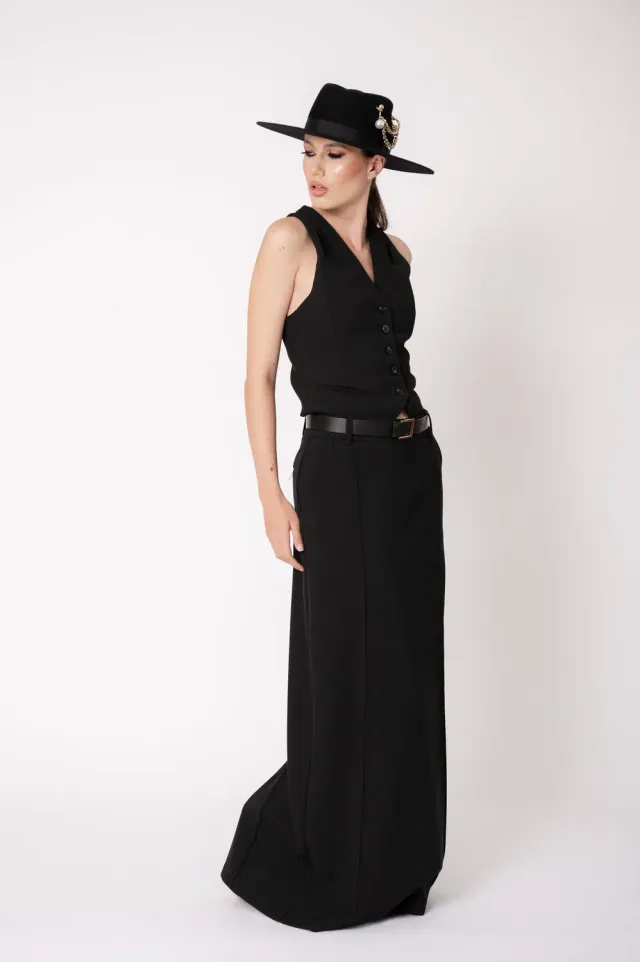 Dualitae X Dadarlat Black Fedora palarie neagra lana 55