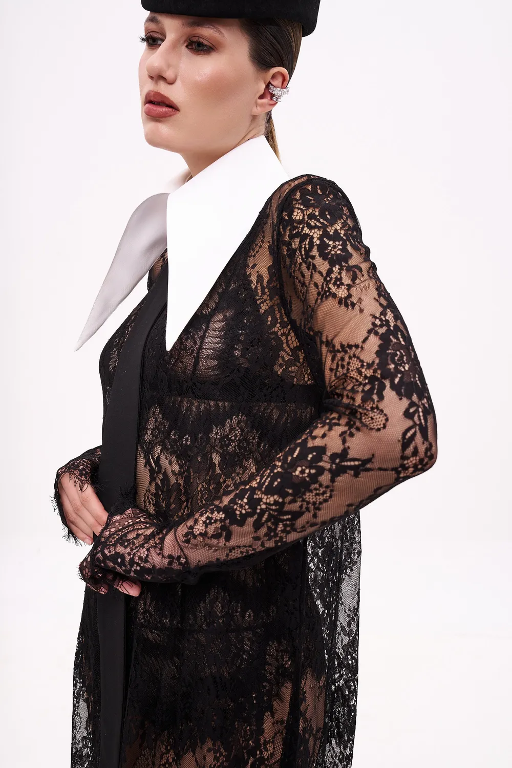 Dualitae ALICE guler alb oversize accesoriu din bumbac