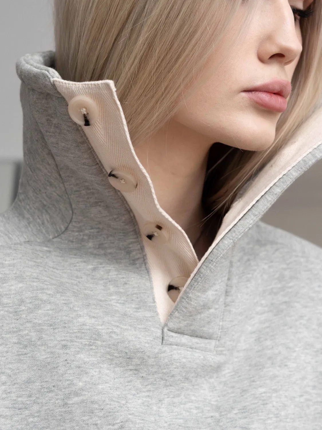 Enrage Bubble High Neck pulover gri bumbac