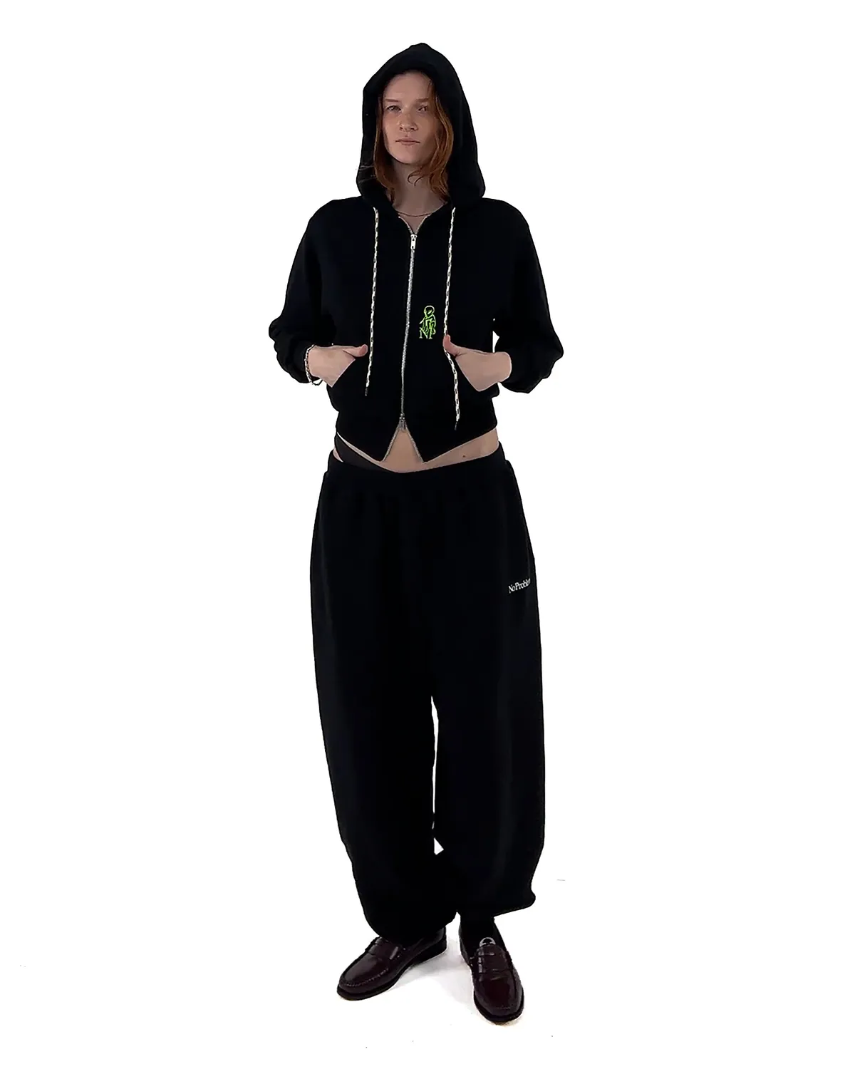No Problemo Mini Alien Zip hanorac negru bumbac