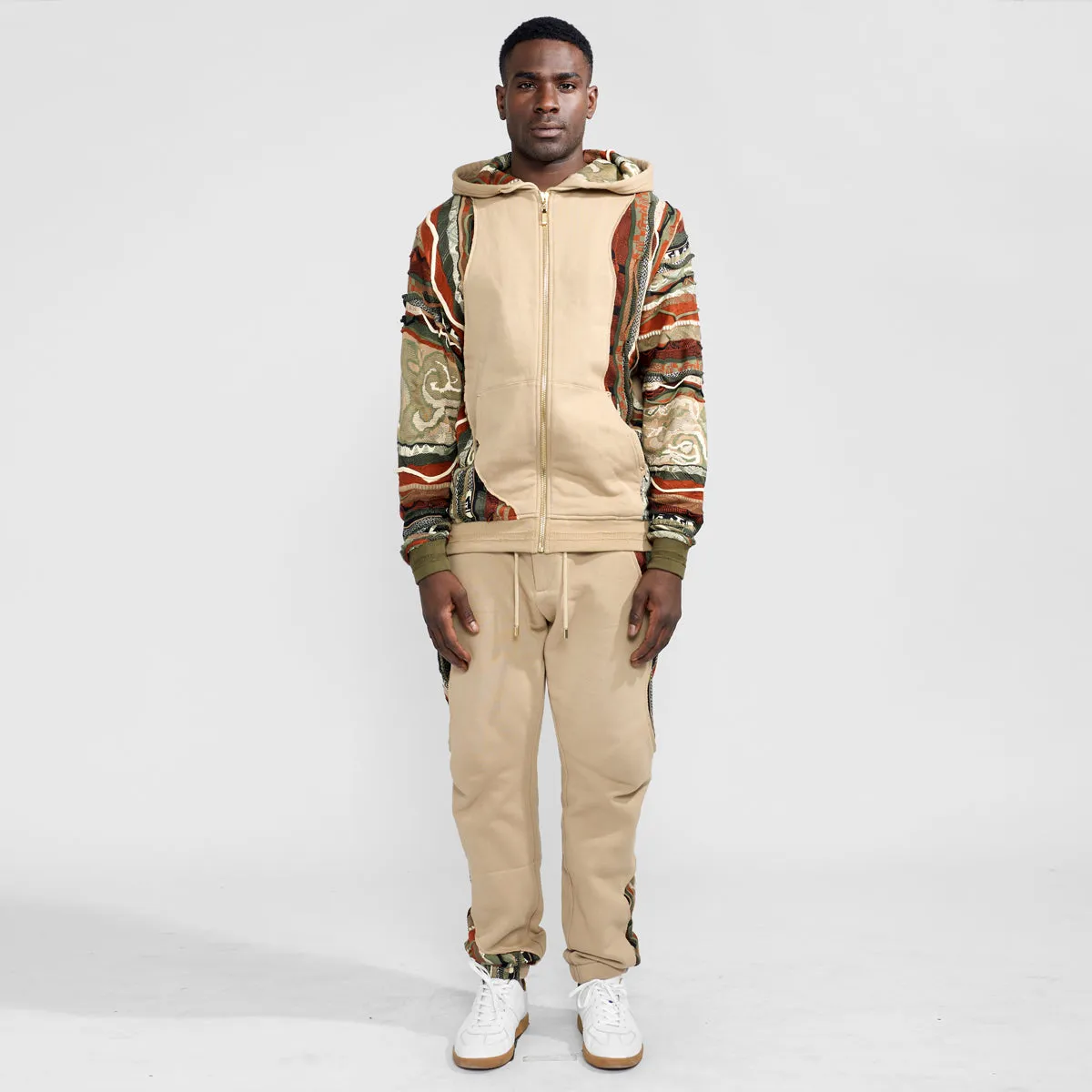 COOGI Fleece Jogger pantaloni kaki bumbac gros