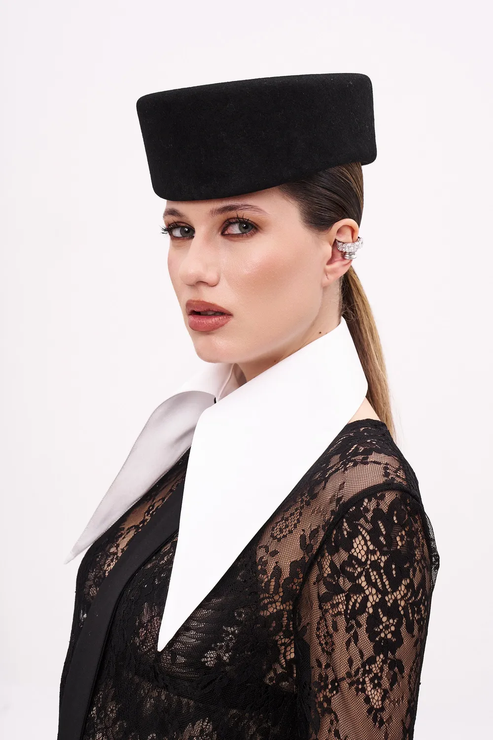 Dualitae ALICE guler alb oversize accesoriu din bumbac