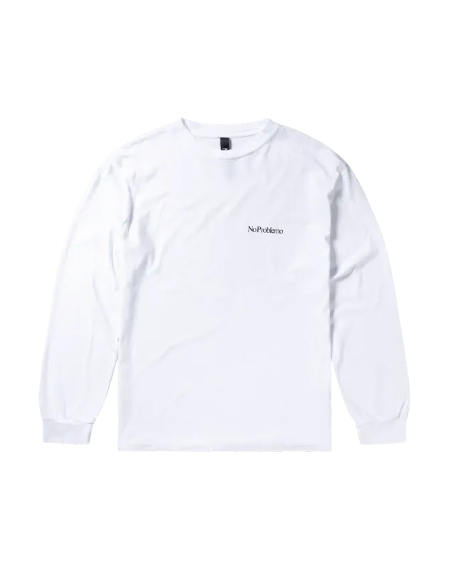 No Problemo Mini Problemo LS Tee tricou alb bumbac