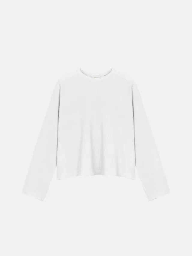 Enrage Thermal bluza alba waffle bumbac maneca lunga