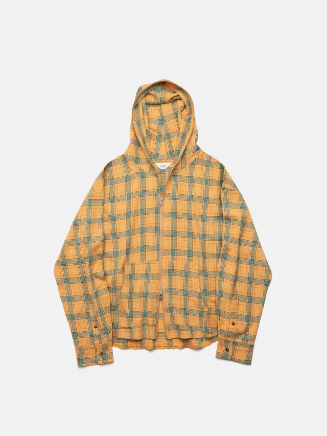 Enrage Flannel Hoodie hanorac galben tip camasa