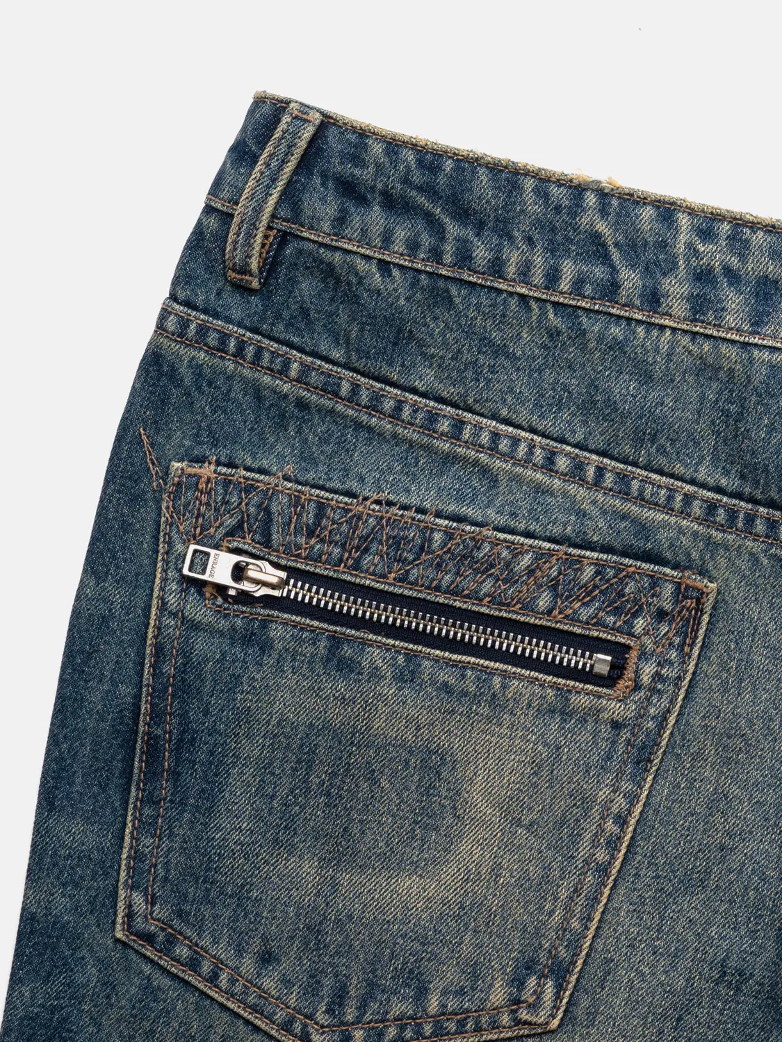 Enrage Slim Straight blugi Coated Washed Blue denim 14 oz