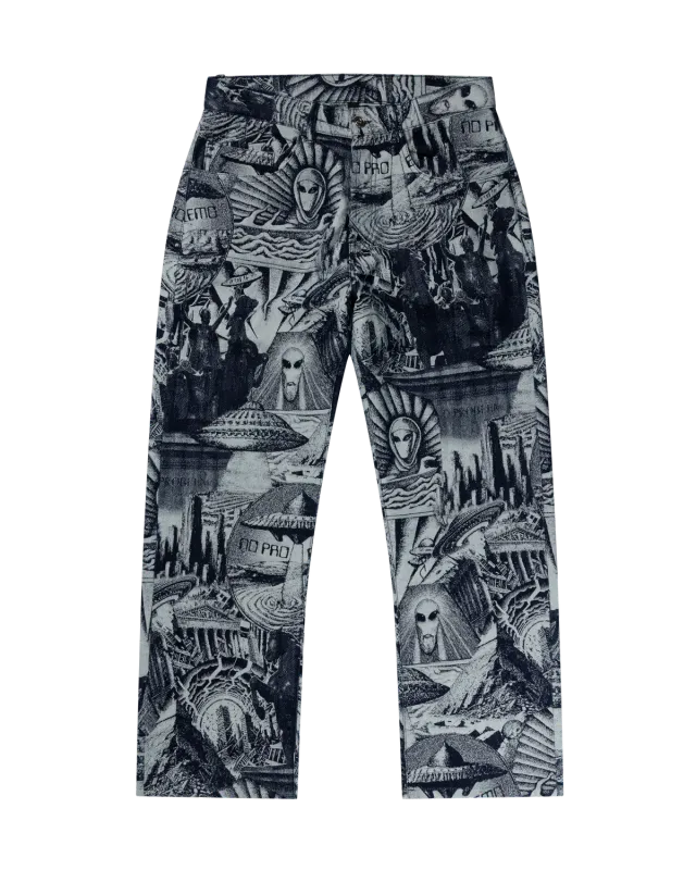 No Problemo Apocalypse Jacquard Bagi Jean blugi albastri bumbac