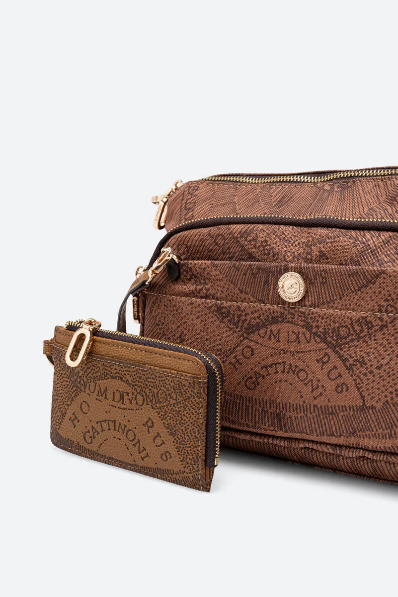 Gattinoni Maya Experience geanta crossbody maro nylon