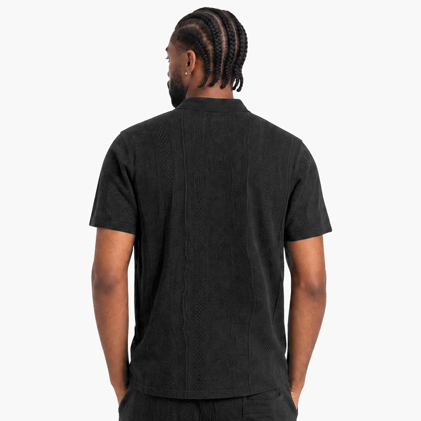 COOGI BlackOut Polo tricou polo negru bumbac