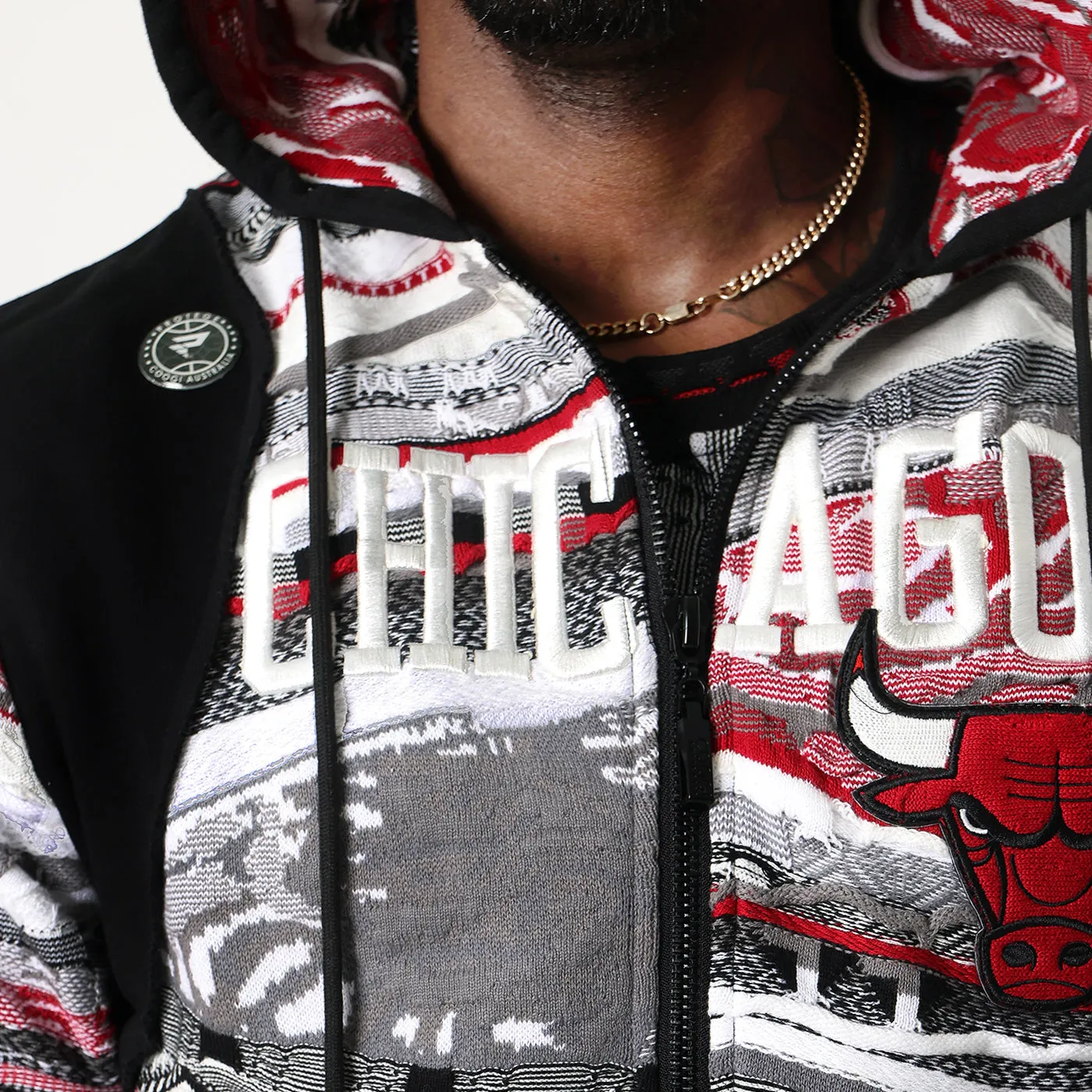 COOGI X NBA X Protege Chicago Bulls hanorac cu fermoar negru