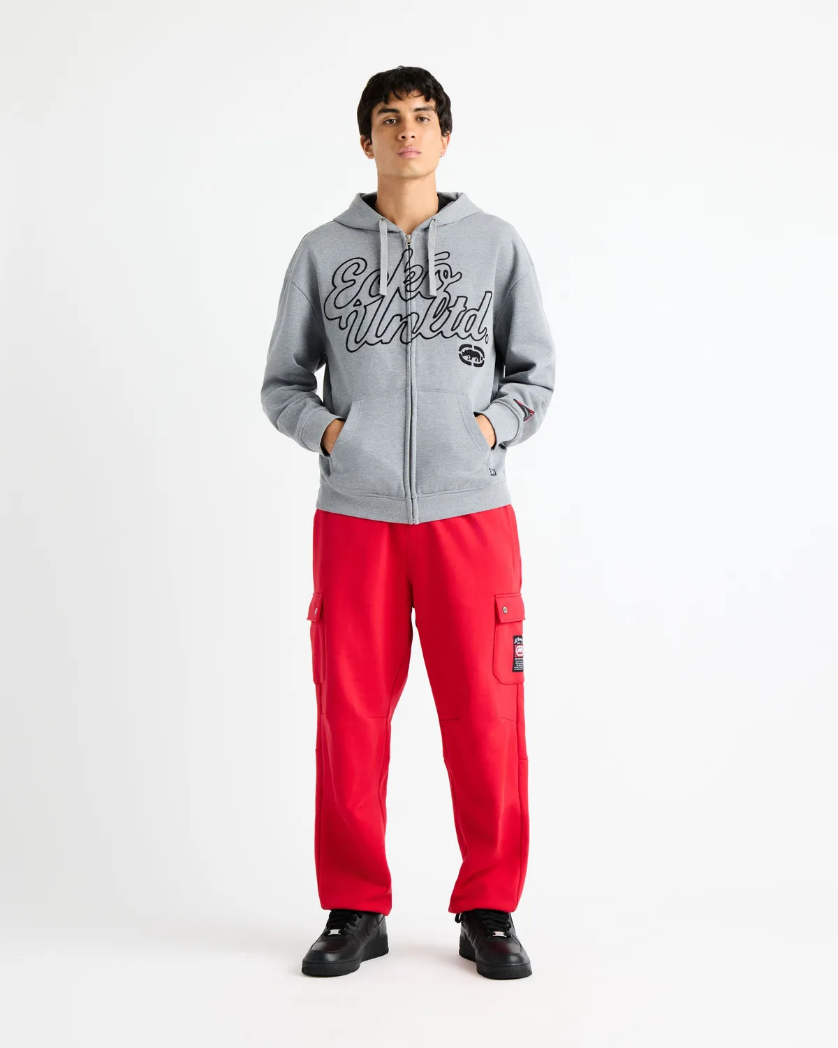 Ecko Red Linked Up Zip Hoodie hanorac gri fermoar
