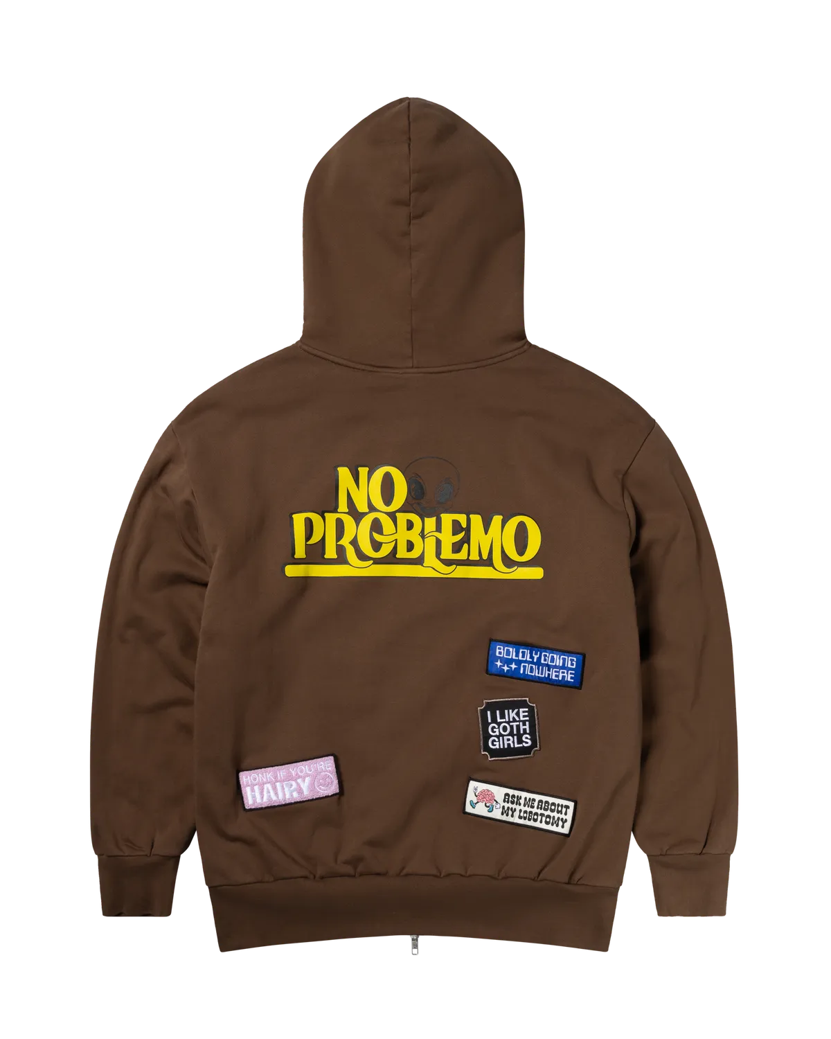 No Problemo Sticker Zip hanorac Brown bumbac