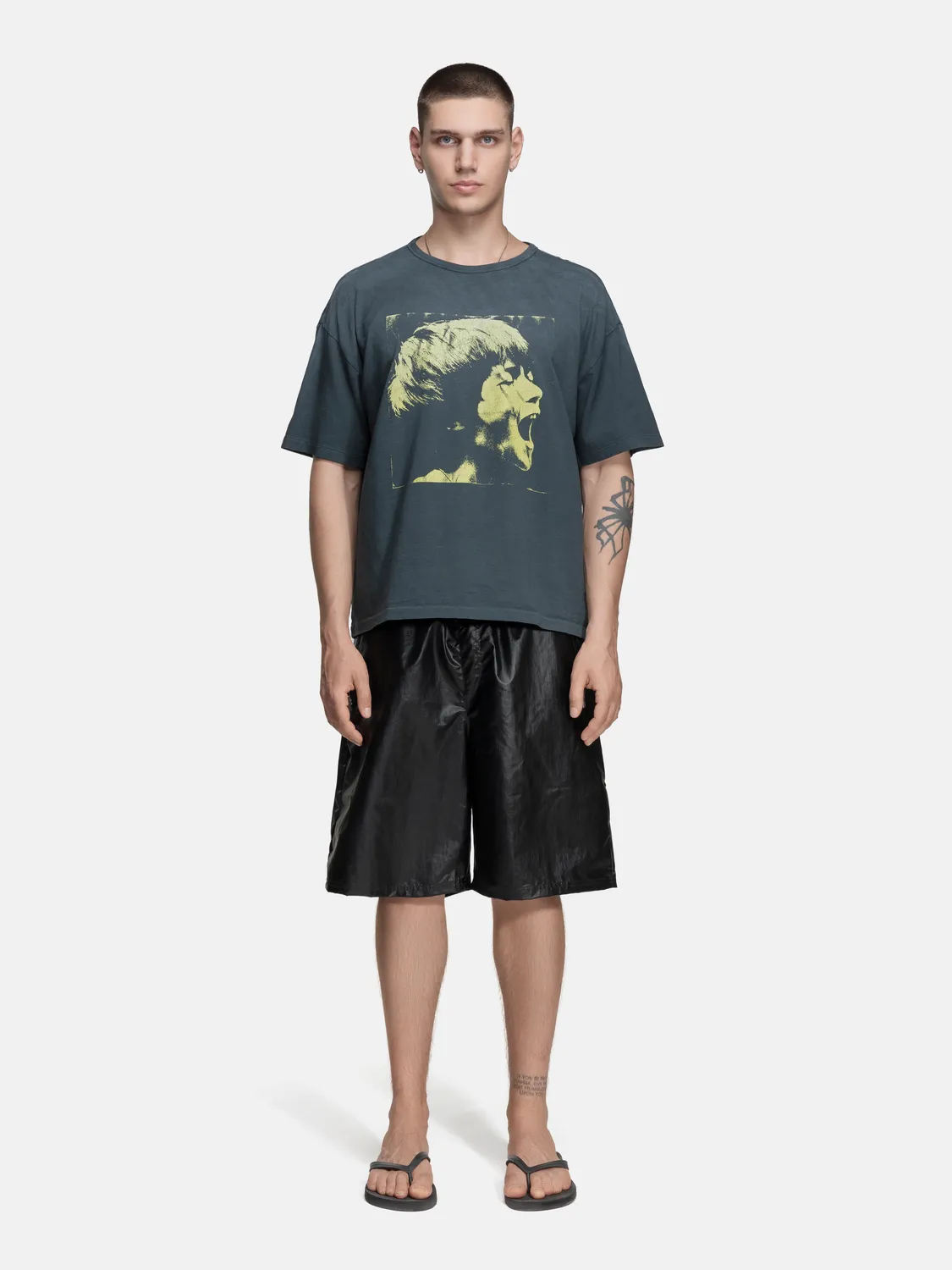 Enrage Single Stitch Tee tricou negru spălat
