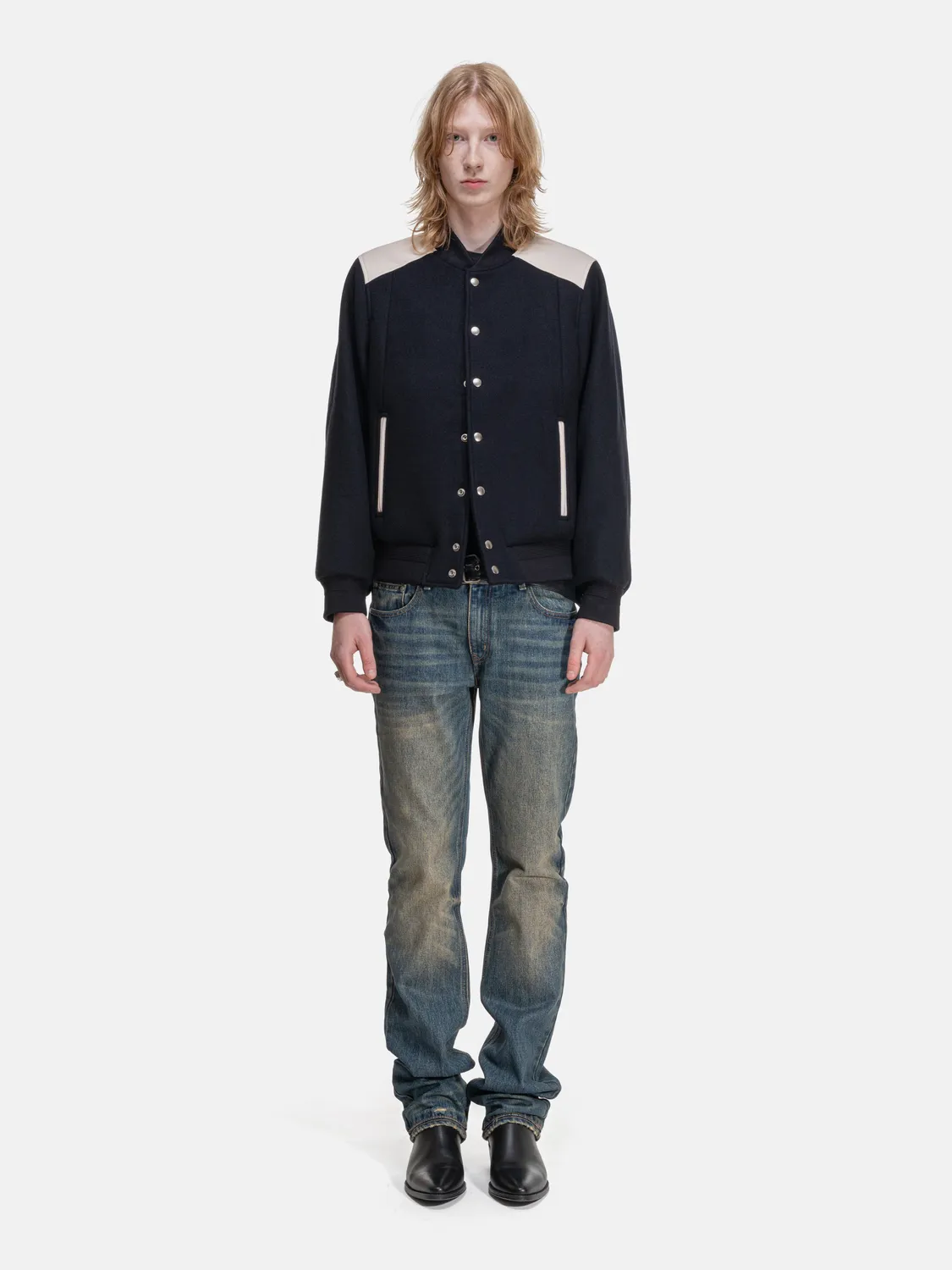 Enrage Slim Straight blugi Coated Washed Blue denim 14 oz