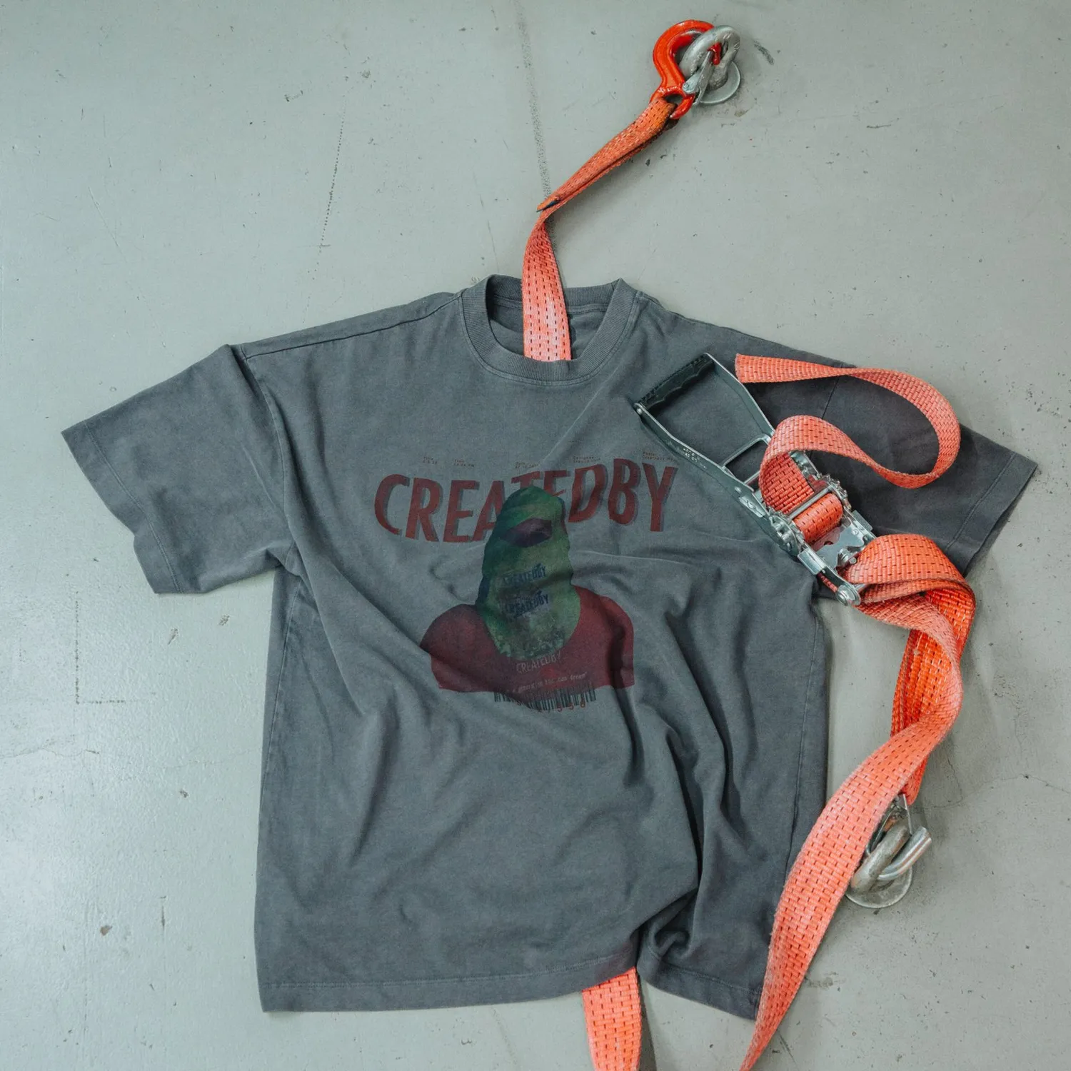 CREATEDBY Origins tricou negru washed bumbac