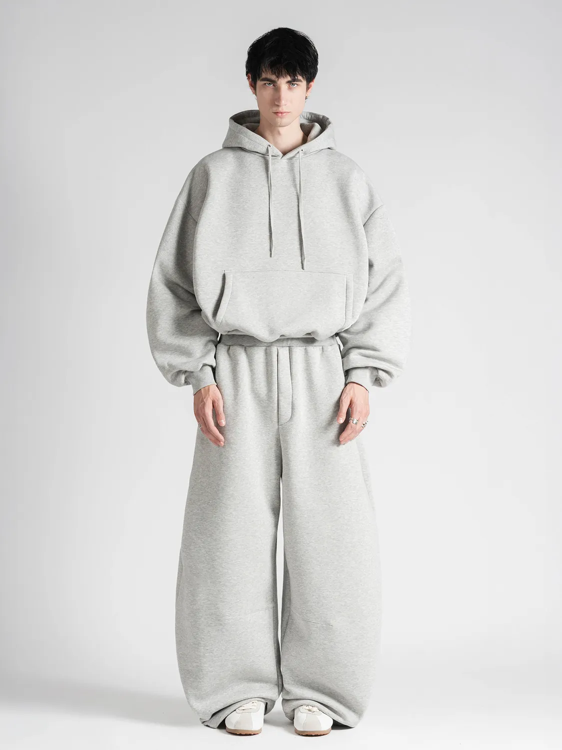 Enrage Bubble Hoodie hanorac gri bumbac gros