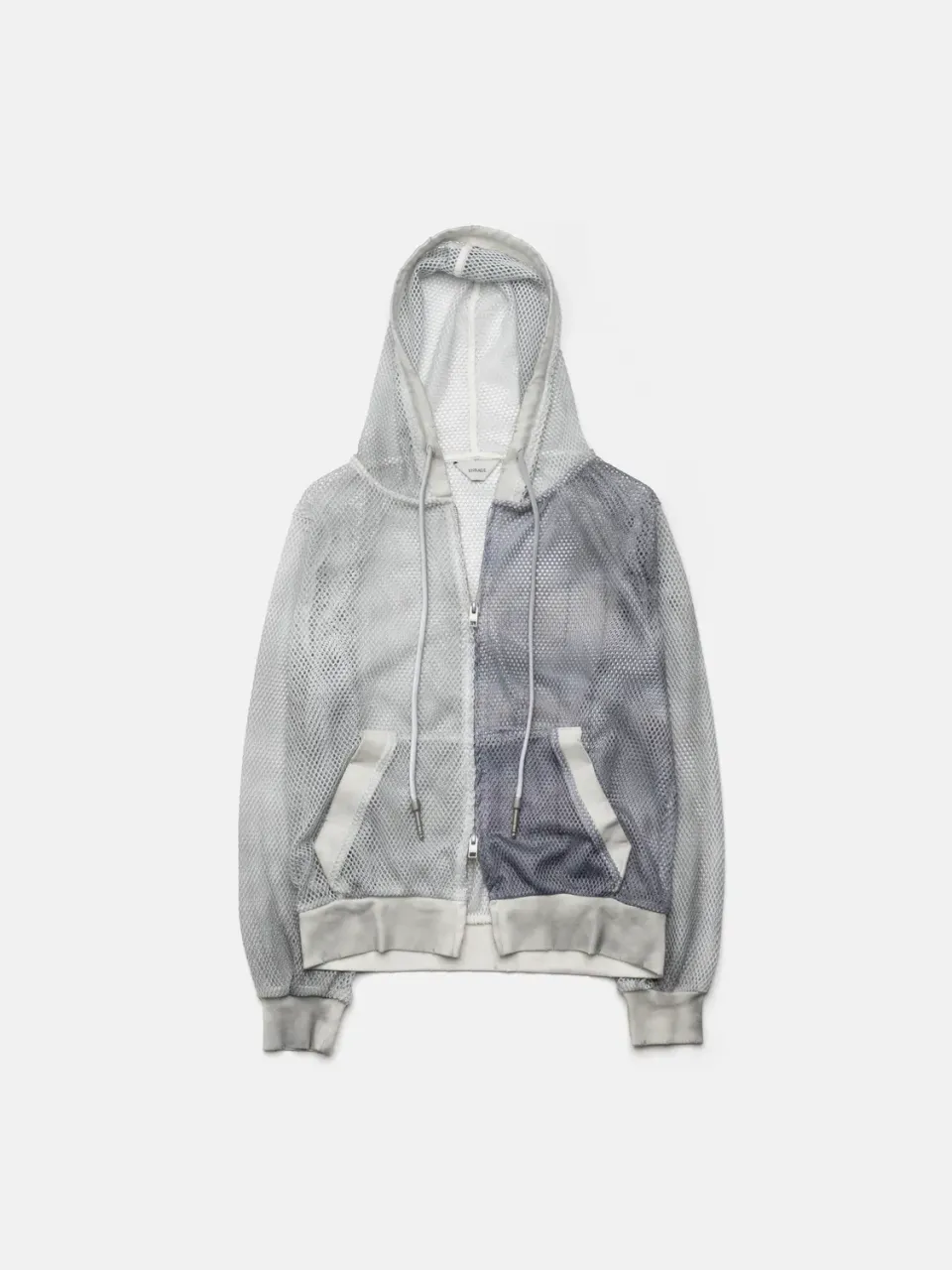 Enrage Mesh Hoodie hanorac alb cu fermoar mesh