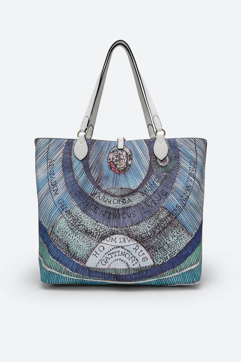 Gattinoni Planetarium Reversible geanta mare alba aquamarine