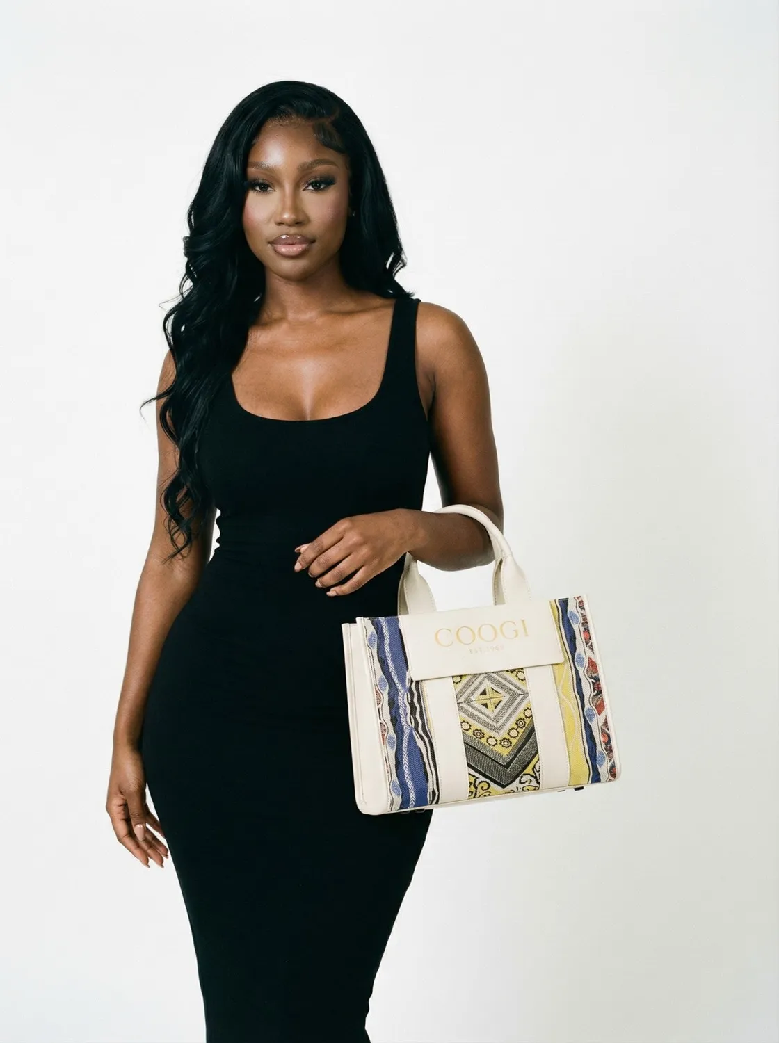 COOGI Hamptons geanta tote cream piele ecologica