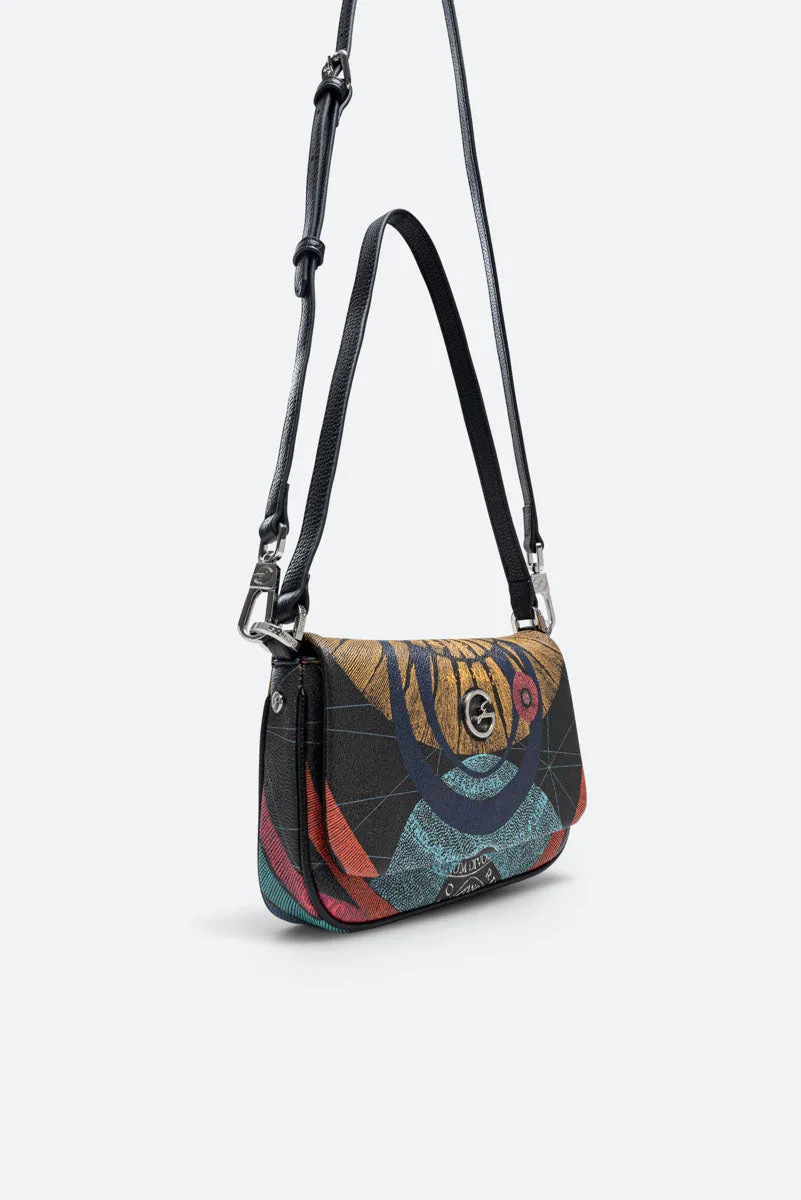 Gattinoni Flap Bag Planetarium Black geanta neagra PVC