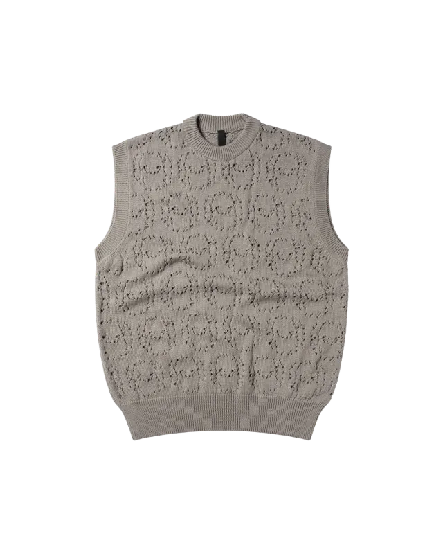 No Problemo Alien-O Lace vesta tricotata gri mohair