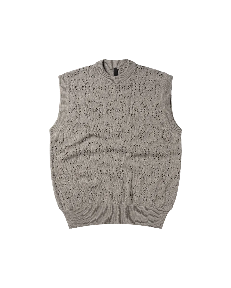 No Problemo Alien-O Lace vesta tricotata gri mohair
