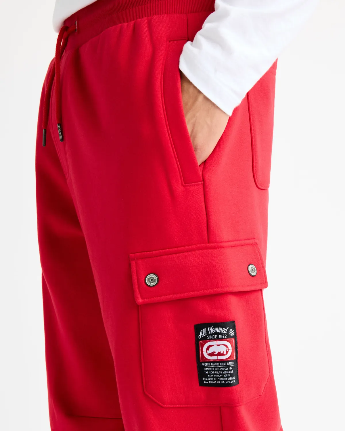 Ecko Red Cargo Pocket Fleece Baggy pantaloni fleece bumbac